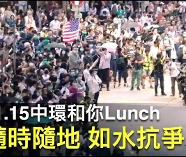 圖十四 香港在反送終運動後如水抗爭